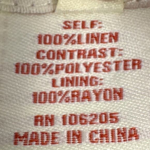 Sundance Women's Linen Top White Off White Lace Overlay Flowy Size L Bohemian - Picture 7 of 8